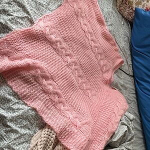 Fashion Bug Soft Pink Cable Knit Poncho